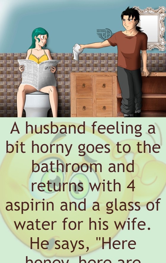 A husband feeling a bit horny goes to the bathroom