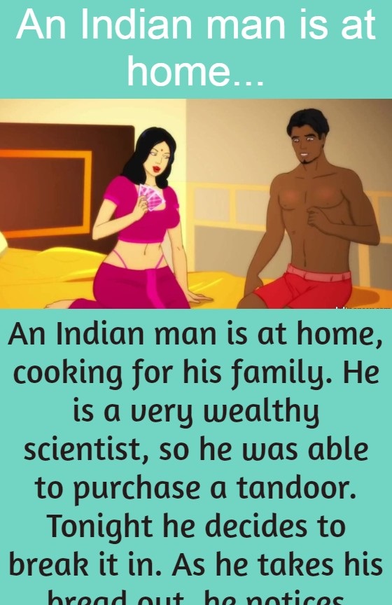 An Indian man is at home...