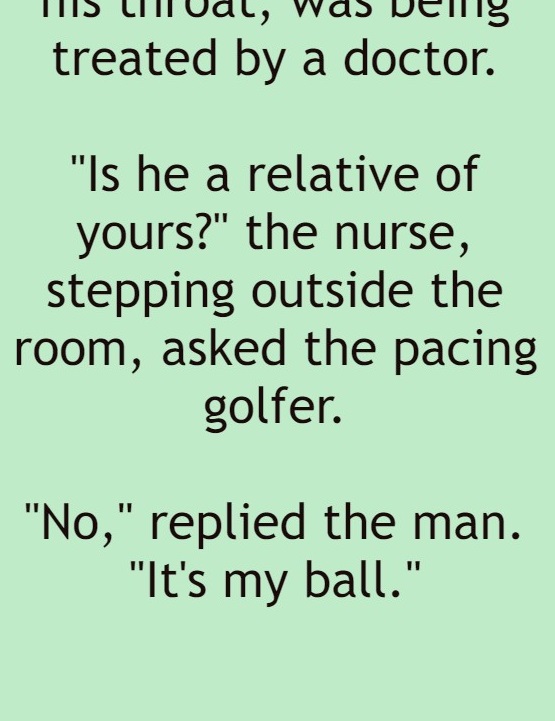 The nurse noticed a man in golf attire pacing up