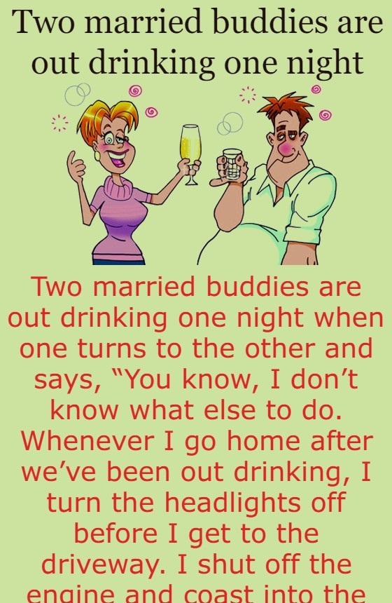 Two married buddies are out drinking one night