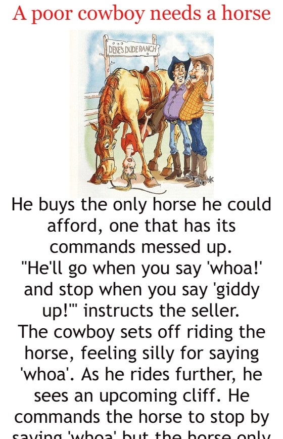 A poor cowboy needs a horse