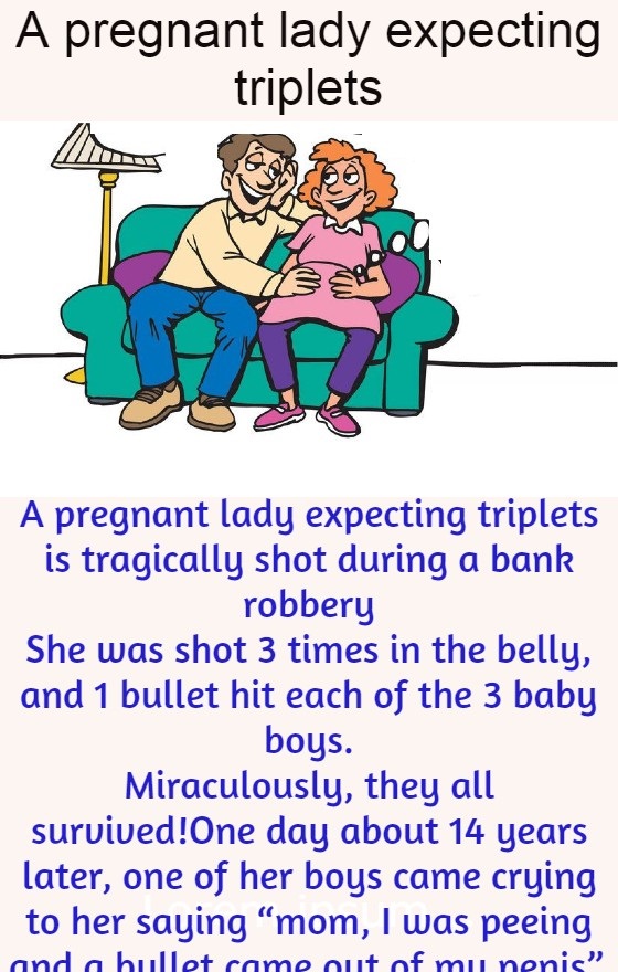 A pregnant lady expecting triplets