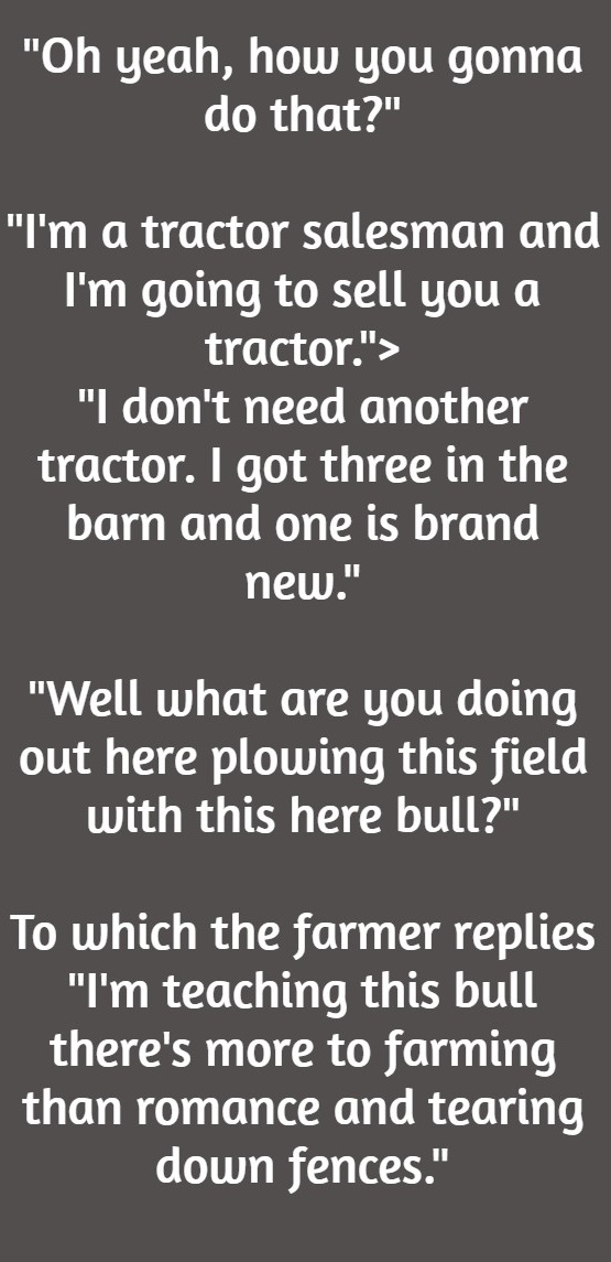 A tractor salesman...