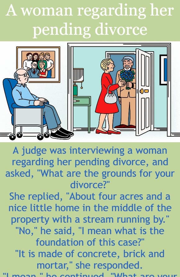 A woman regarding her pending divorce