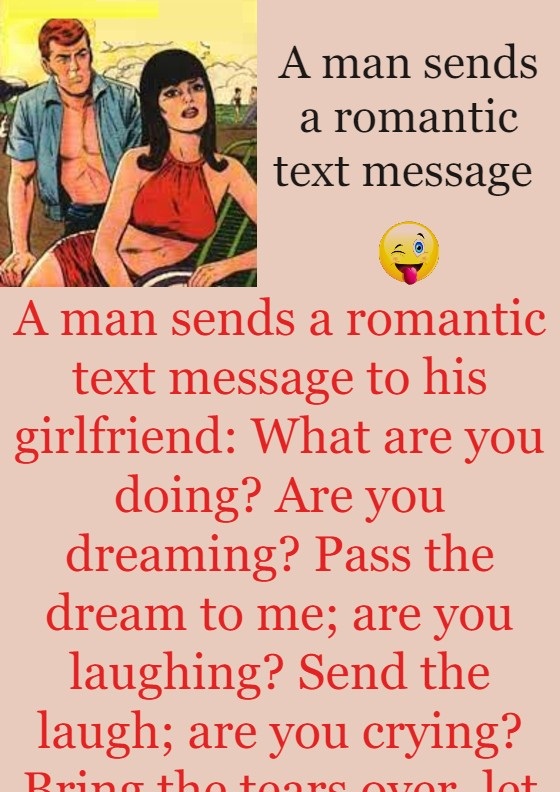 A man sends a romantic text message