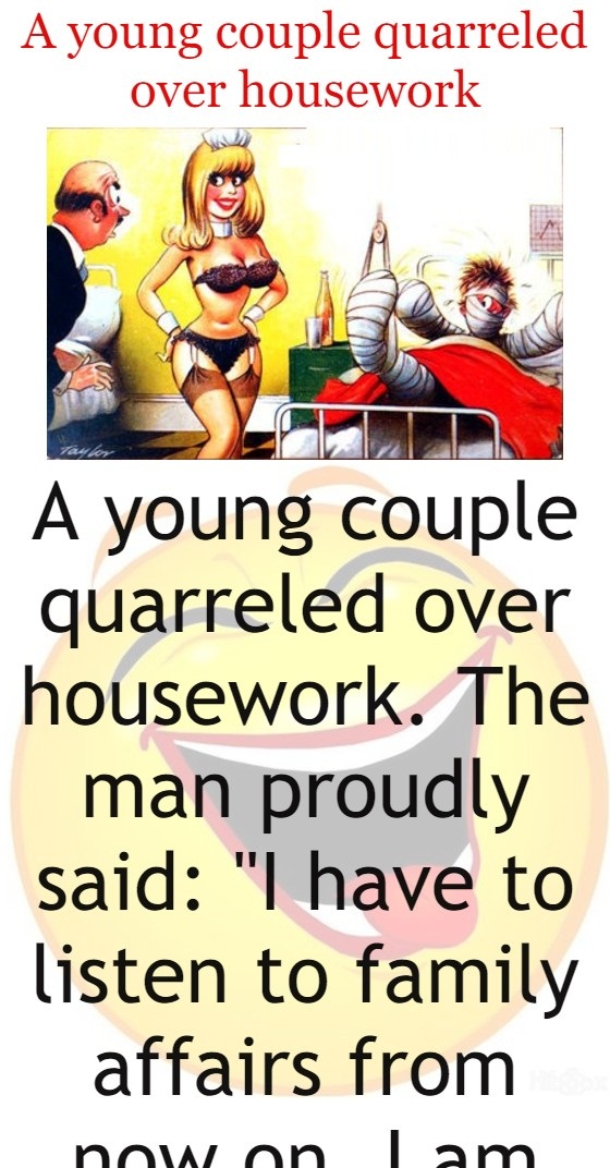 A young couple quarreled over housework