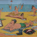 Mother and father-son to a nude beach