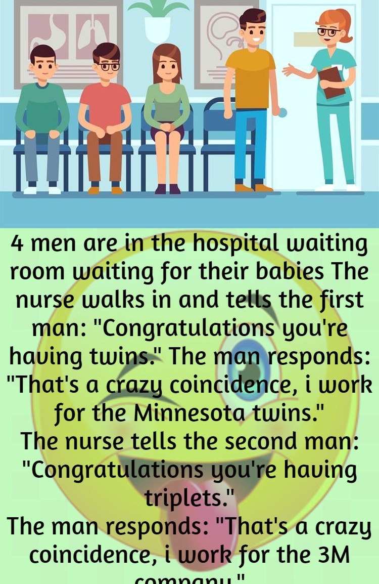 4 men are in the hospital waiting room