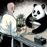 A panda walks into a bar