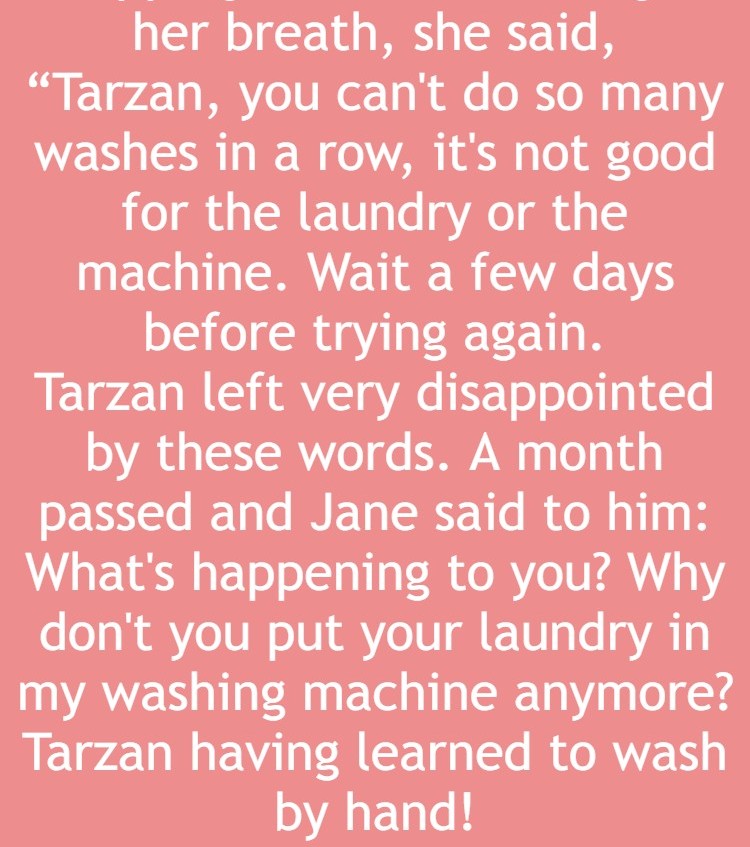 Tarzan and the laundry