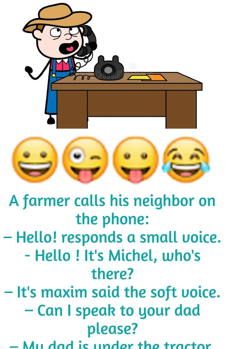 A farmer calls his neighbor on the phone