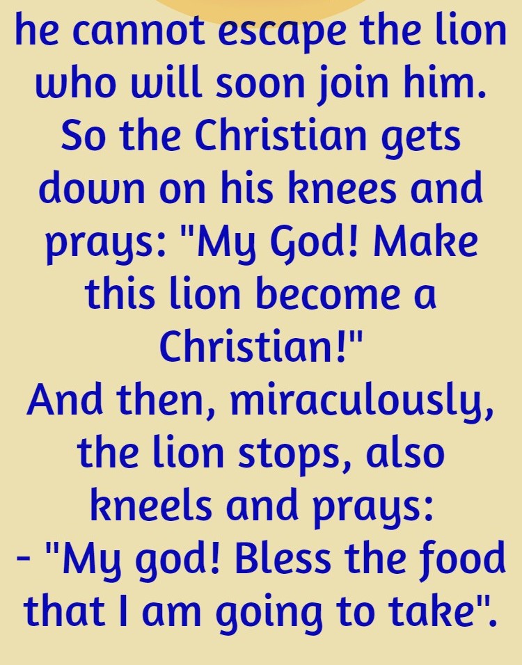 A lion chases a Christian