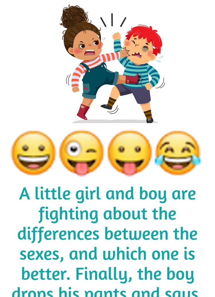 A little girl and boy are fighting