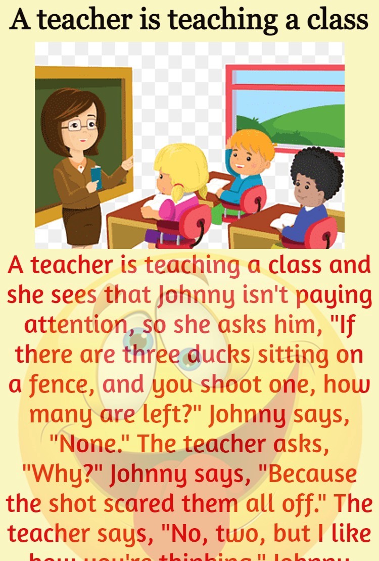 A teacher is teaching a class