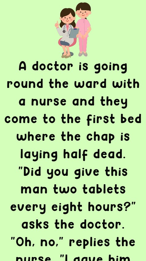 A doctor is going around the ward with a nurse