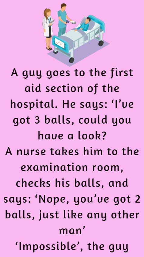 A guy goes to the first aid section of the hospital