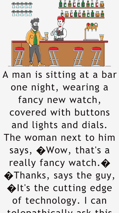 A man is sitting at a bar one night