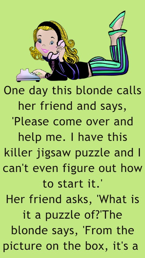 One day this blonde calls her friend