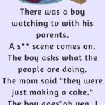 There was a boy watching tv with his parents