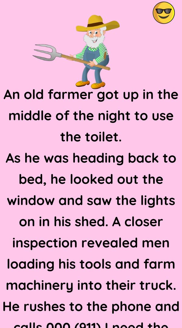 An old farmer got up in the middle of the night