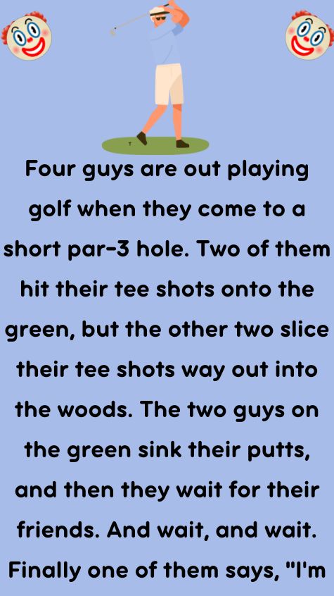 Four guys are out playing golf