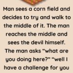 Man sees a corn field