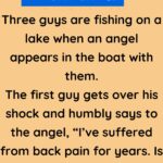 Three guys are fishing on a lake