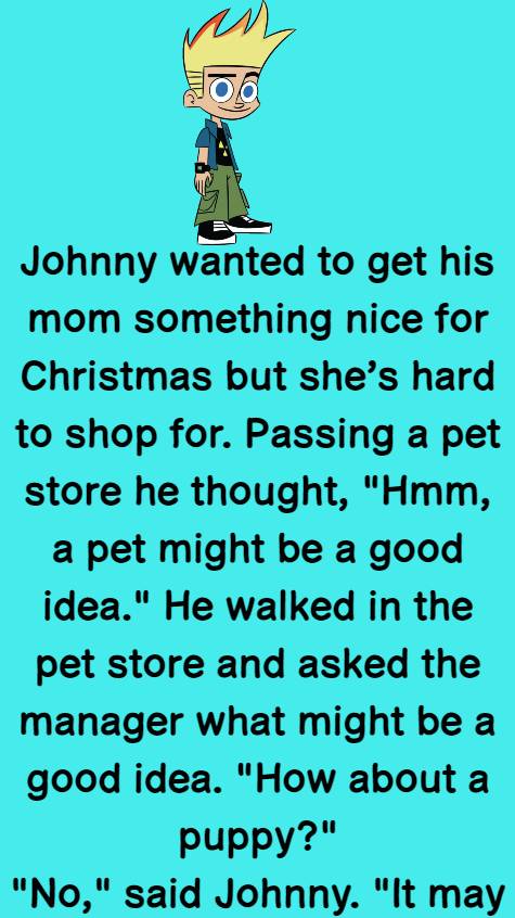 Johnny wanted to get his mom