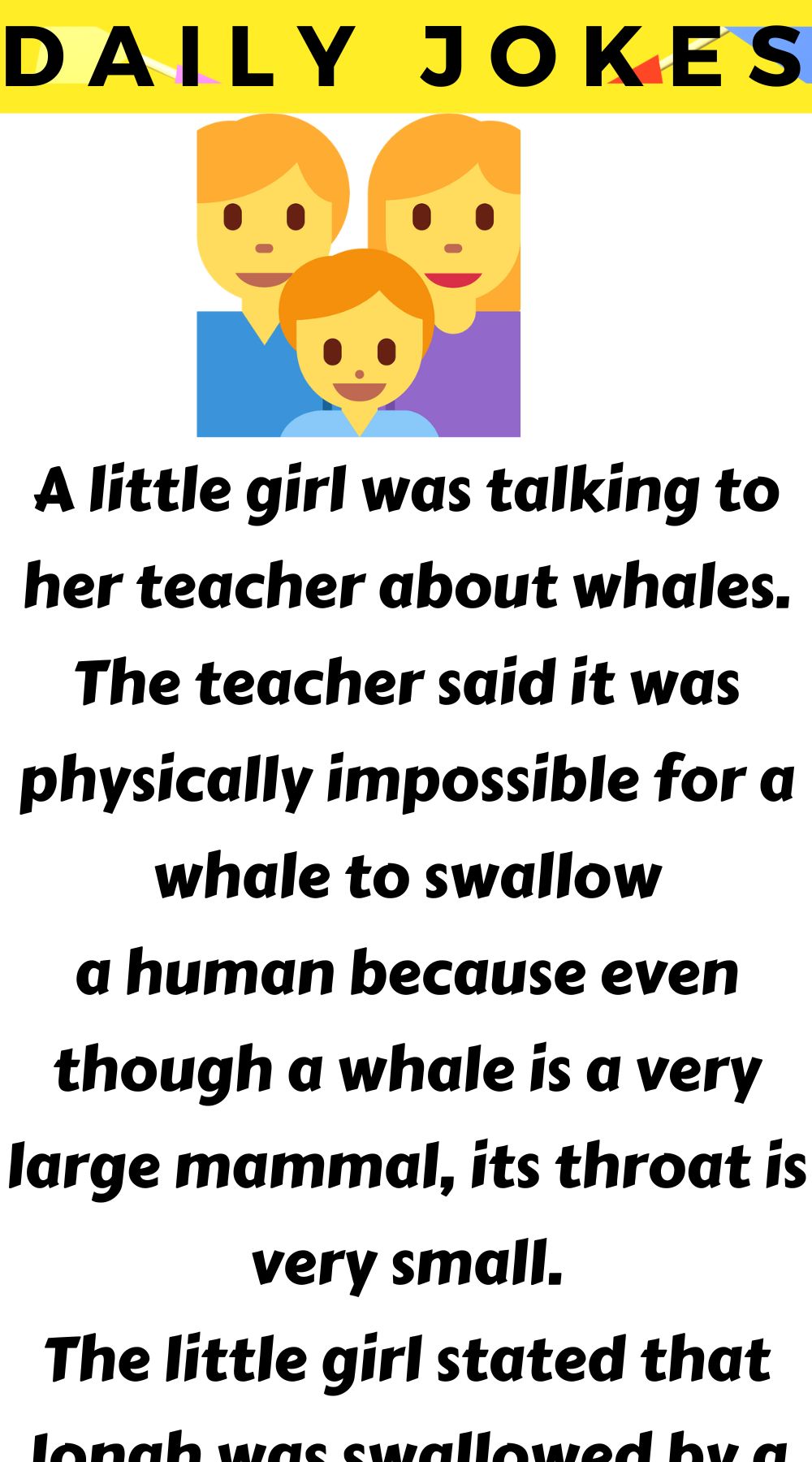 A little girl was talking to her teacher about whales