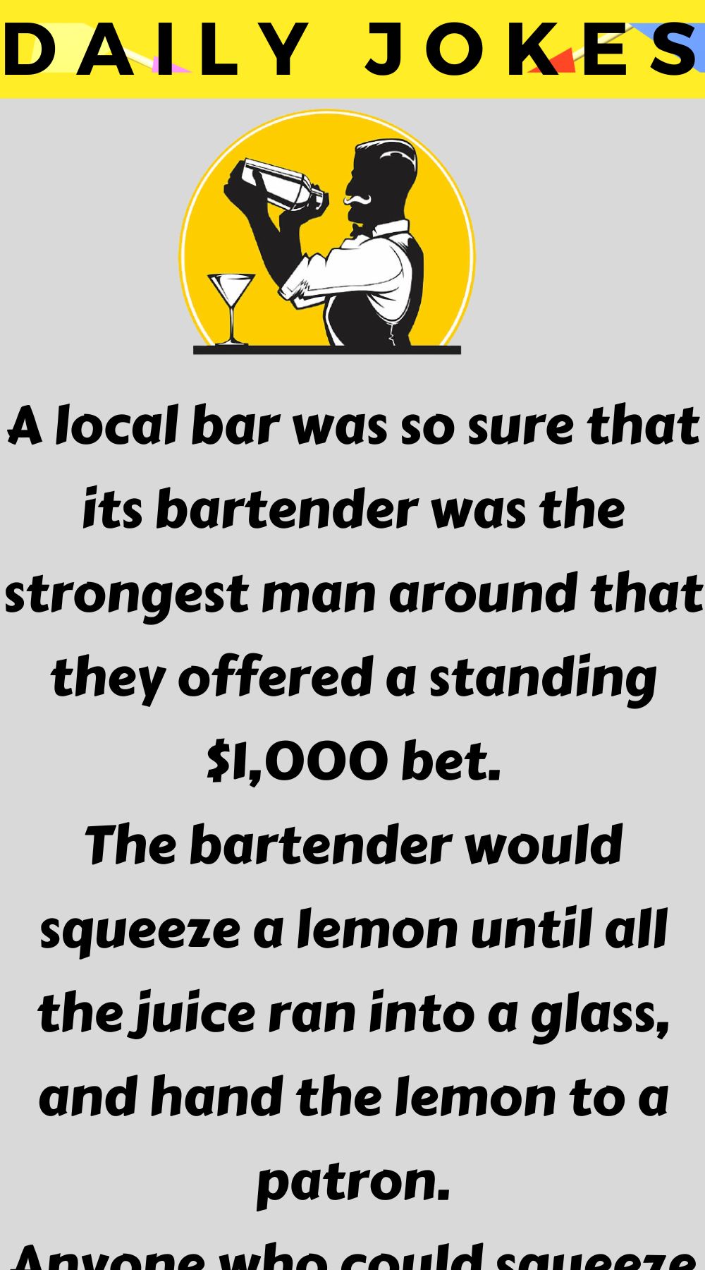 A local bar was so sure that its bartender