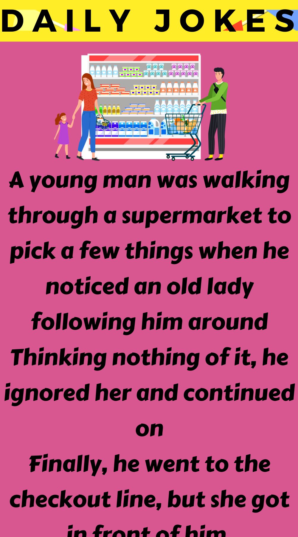 A young man was walking through a supermarket