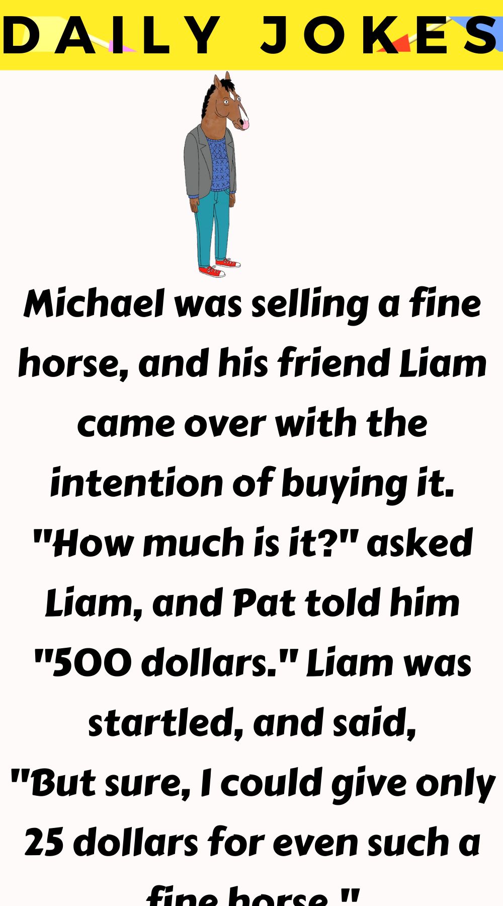 Michael was selling a fine horse