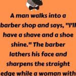 A man walks into a barber shop