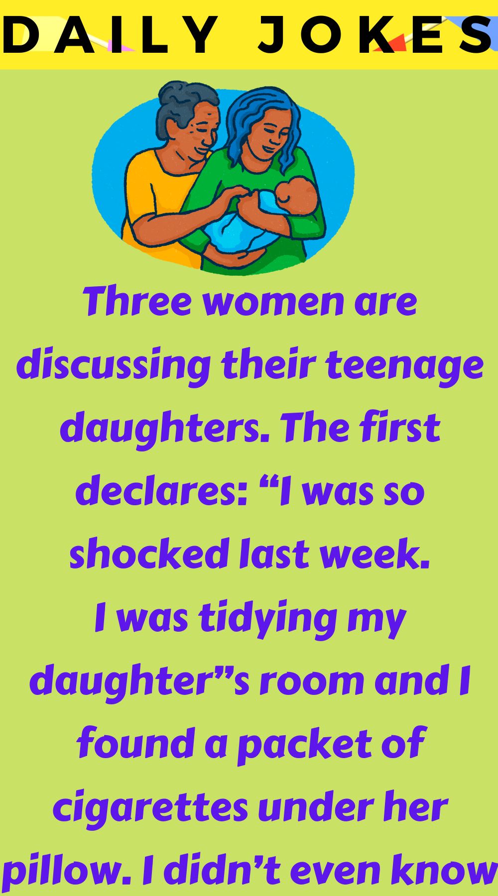 Three wqomen are discussing their teenage daughters