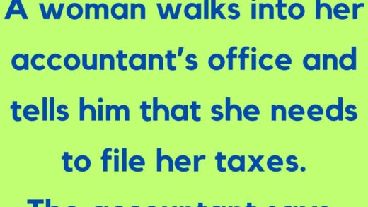 A woman walks into her accountant’s office