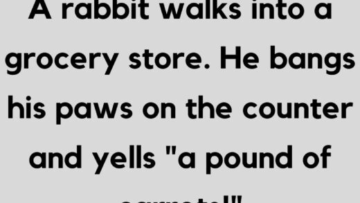 A rabbit walks into a grocery store