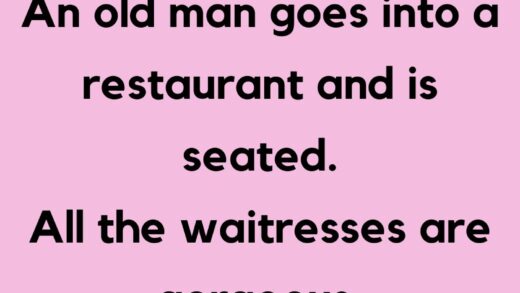 An old man goes into a restaurant and is seated